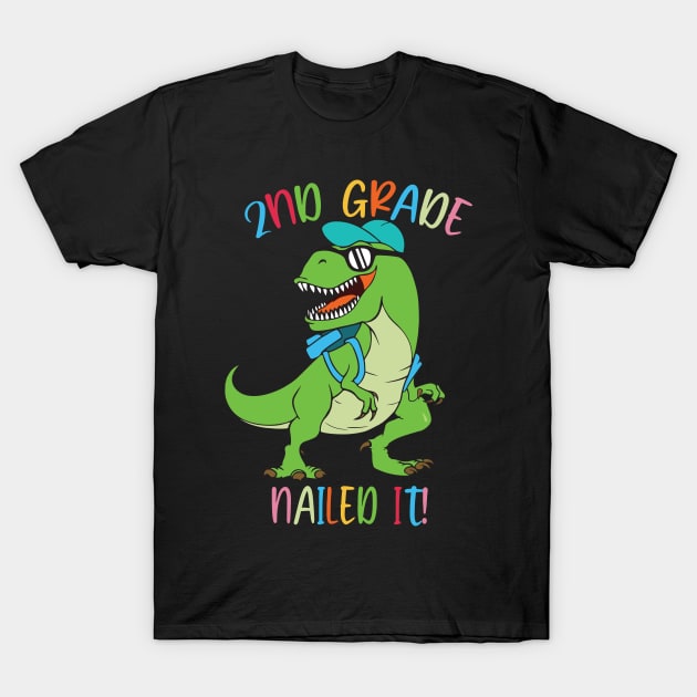 Dinosaur 2ND GRADE Nailed It Graduation Kids T-Shirt by sevalyilmazardal